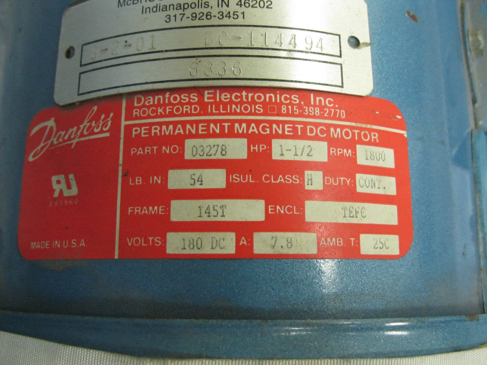DANFOSS 03278 1 1/2 HP PERMANENT MAGNET DC 2 yr warranty – Integrity Electric Direct